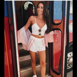 - LF White & Pink Soft Shorts Athletic Style BNwT